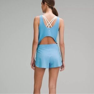 Lululemon Open Back Running Romper 6 Kayak Blue